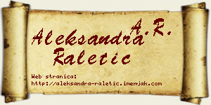 Aleksandra Raletić vizit kartica